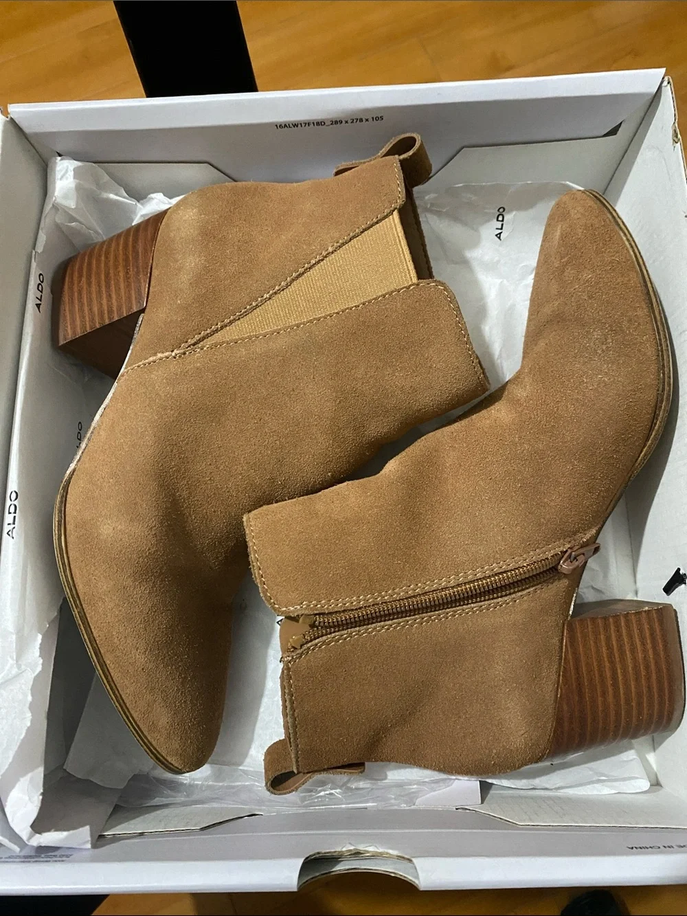 Aldo Ryeland Suede-Look Ankle Boots Brown US 7.5